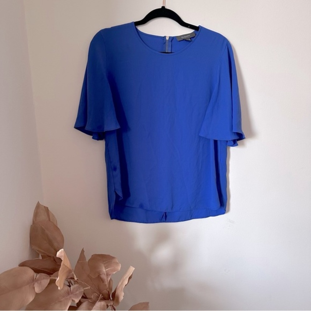 Primark women’s electric blue statement short sleeve chiffon blouse
